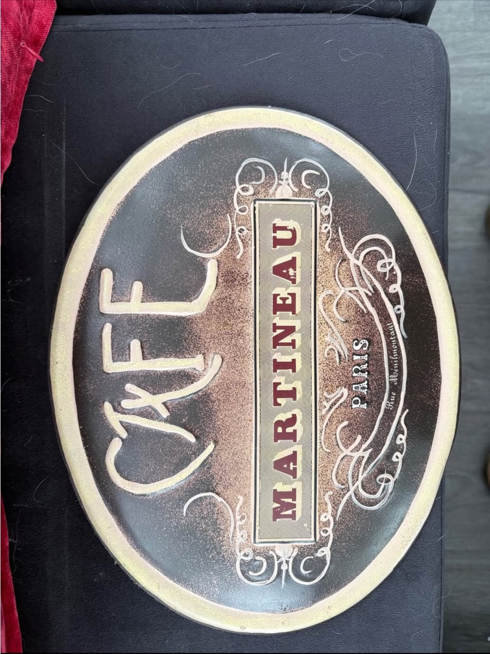 Martineau Paris Oval Decorative Tray - Black & Cream